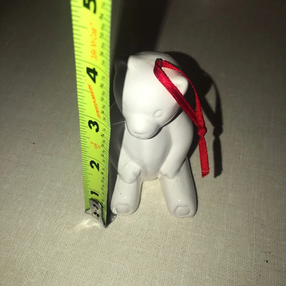 Teddy Bear Ceramic Christmas Tree Ornament‎ White